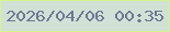 文字の大きさ：5、枠の色：d2f591、背景の色：d1e1d5、文字の色：6c7794 無料ブログパーツのブログ時計