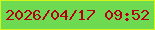 文字の大きさ：2、枠の色：d2f61a、背景の色：6dda51、文字の色：b50014 無料ブログパーツのブログ時計