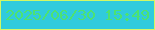 文字の大きさ：2、枠の色：d2f764、背景の色：30cbdc、文字の色：4de270 無料ブログパーツのブログ時計