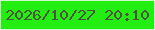 文字の大きさ：1、枠の色：d2f7ce、背景の色：23ee12、文字の色：4f523c 無料ブログパーツのブログ時計