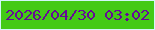 文字の大きさ：4、枠の色：d2f7f9、背景の色：43ca16、文字の色：660b96 無料ブログパーツのブログ時計