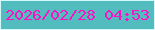 文字の大きさ：2、枠の色：d2f9fb、背景の色：52bcbe、文字の色：f814c2 無料ブログパーツのブログ時計
