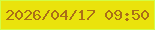 文字の大きさ：3、枠の色：d2fc46、背景の色：eae30c、文字の色：ab6f17 無料ブログパーツのブログ時計