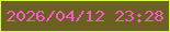 文字の大きさ：5、枠の色：d2fd3d、背景の色：6b6021、文字の色：f65bca 無料ブログパーツのブログ時計