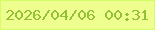 文字の大きさ：5、枠の色：d2fd65、背景の色：eeff90、文字の色：94bf37 無料ブログパーツのブログ時計