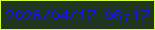 文字の大きさ：5、枠の色：d2fe3b、背景の色：20351e、文字の色：1216e9 無料ブログパーツのブログ時計