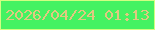 文字の大きさ：4、枠の色：d2fe82、背景の色：45f262、文字の色：e1c980 無料ブログパーツのブログ時計