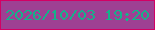 文字の大きさ：3、枠の色：d30064、背景の色：9e4093、文字の色：15b28a 無料ブログパーツのブログ時計