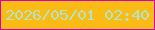 文字の大きさ：3、枠の色：d300c0、背景の色：fabb15、文字の色：b3e4c9 無料ブログパーツのブログ時計