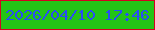 文字の大きさ：5、枠の色：d30120、背景の色：23c416、文字の色：294df5 無料ブログパーツのブログ時計