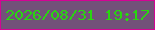文字の大きさ：5、枠の色：d30494、背景の色：725179、文字の色：29d610 無料ブログパーツのブログ時計