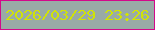 文字の大きさ：2、枠の色：d3088a、背景の色：99aaa6、文字の色：d0e306 無料ブログパーツのブログ時計