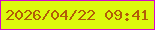 文字の大きさ：1、枠の色：d309cc、背景の色：ddf90d、文字の色：b25e07 無料ブログパーツのブログ時計