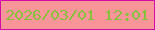 文字の大きさ：3、枠の色：d30ca8、背景の色：f89599、文字の色：88bf3f 無料ブログパーツのブログ時計
