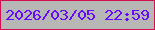 文字の大きさ：2、枠の色：d30f54、背景の色：b7b8b5、文字の色：6808fd 無料ブログパーツのブログ時計