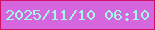 文字の大きさ：5、枠の色：d31063、背景の色：d666dd、文字の色：a1f9e6 無料ブログパーツのブログ時計