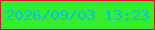 文字の大きさ：3、枠の色：d3113f、背景の色：37ec2f、文字の色：08c2e5 無料ブログパーツのブログ時計