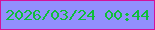 文字の大きさ：1、枠の色：d3129a、背景の色：928ffd、文字の色：0fbe3a 無料ブログパーツのブログ時計