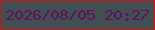 文字の大きさ：3、枠の色：d31312、背景の色：434f53、文字の色：58125b 無料ブログパーツのブログ時計