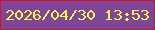 文字の大きさ：3、枠の色：d3131c、背景の色：7f459b、文字の色：f4f940 無料ブログパーツのブログ時計