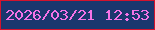 文字の大きさ：4、枠の色：d3132d、背景の色：1a376e、文字の色：f573e7 無料ブログパーツのブログ時計