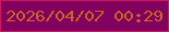 文字の大きさ：3、枠の色：d31660、背景の色：82005e、文字の色：ce6424 無料ブログパーツのブログ時計