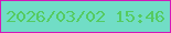 文字の大きさ：4、枠の色：d318b9、背景の色：71ddc6、文字の色：55cb61 無料ブログパーツのブログ時計