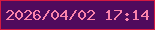 文字の大きさ：1、枠の色：d31941、背景の色：500a5d、文字の色：fa82ac 無料ブログパーツのブログ時計