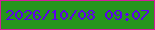 文字の大きさ：2、枠の色：d31c9b、背景の色：26951d、文字の色：5d00ec 無料ブログパーツのブログ時計