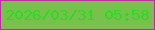 文字の大きさ：2、枠の色：d31cb9、背景の色：77c14c、文字の色：27dd23 無料ブログパーツのブログ時計