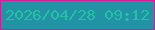 文字の大きさ：4、枠の色：d31d95、背景の色：2193a4、文字の色：24c1a5 無料ブログパーツのブログ時計