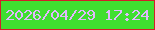 文字の大きさ：5、枠の色：d31e29、背景の色：40df30、文字の色：e2b9fe 無料ブログパーツのブログ時計