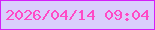 文字の大きさ：2、枠の色：d320f8、背景の色：dacefc、文字の色：ff4ac6 無料ブログパーツのブログ時計