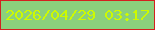 文字の大きさ：4、枠の色：d3211f、背景の色：8bd07c、文字の色：cdfa01 無料ブログパーツのブログ時計
