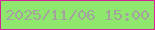 文字の大きさ：5、枠の色：d32598、背景の色：90e76e、文字の色：a4a19f 無料ブログパーツのブログ時計