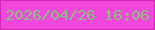 文字の大きさ：4、枠の色：d326b3、背景の色：f147dc、文字の色：87c17a 無料ブログパーツのブログ時計