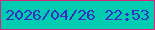 文字の大きさ：4、枠の色：d32777、背景の色：00ccb1、文字の色：372ec4 無料ブログパーツのブログ時計