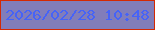 文字の大きさ：2、枠の色：d32904、背景の色：817dba、文字の色：4663f7 無料ブログパーツのブログ時計