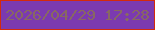 文字の大きさ：4、枠の色：d32a0c、背景の色：7b3ab0、文字の色：886862 無料ブログパーツのブログ時計