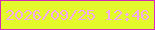 文字の大きさ：5、枠の色：d32db8、背景の色：e4f92c、文字の色：f5a9ee 無料ブログパーツのブログ時計