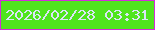 文字の大きさ：3、枠の色：d32ddb、背景の色：50e51e、文字の色：dae5f7 無料ブログパーツのブログ時計