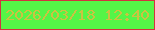 文字の大きさ：2、枠の色：d3323f、背景の色：55f547、文字の色：ccc241 無料ブログパーツのブログ時計