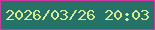 文字の大きさ：3、枠の色：d335a8、背景の色：257368、文字の色：daea90 無料ブログパーツのブログ時計