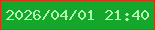 文字の大きさ：5、枠の色：d33619、背景の色：15a72c、文字の色：b0f8b0 無料ブログパーツのブログ時計