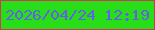 文字の大きさ：5、枠の色：d33659、背景の色：27de19、文字の色：655ee9 無料ブログパーツのブログ時計