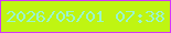 文字の大きさ：2、枠の色：d336fe、背景の色：bff512、文字の色：9af5cf 無料ブログパーツのブログ時計