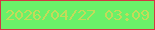 文字の大きさ：4、枠の色：d33743、背景の色：6bf069、文字の色：c4da5a 無料ブログパーツのブログ時計