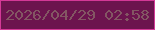 文字の大きさ：2、枠の色：d33997、背景の色：6c144e、文字の色：835663 無料ブログパーツのブログ時計
