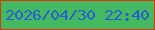 文字の大きさ：5、枠の色：d33b0e、背景の色：45b960、文字の色：275fd3 無料ブログパーツのブログ時計