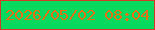 文字の大きさ：5、枠の色：d33b27、背景の色：07d95f、文字の色：de7018 無料ブログパーツのブログ時計